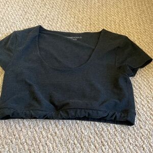 Beyond yoga space dye charcoal black cropped top